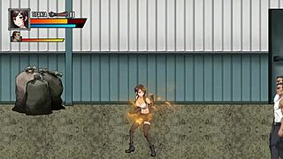 Cute Brunette Fantasy Hentai Game: Gangbanged By Many Men In DK City Streets