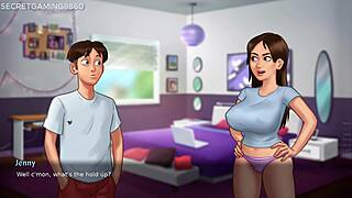 whoa stepsis jenny's massive oppai handjob in summertime saga has me cumming buckets on her hand 😍💦 best 3d game ever!!