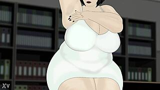 bbw office worker spreads fat legs dress upskirt tit tease