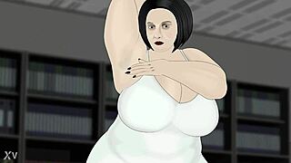 bbw office worker spreads fat legs dress upskirt tit tease