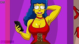 hey this married housewife cheats on her cuck hubby right on that pink couch simpsons style