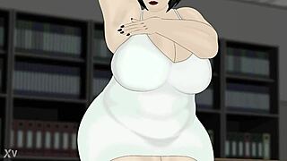 bbw office worker spreads fat legs dress upskirt tit tease