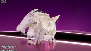 Akali And Ahri's Erotic Lingerie Dance Turns Into Big Tits Tease!