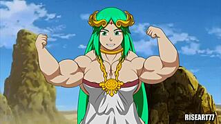 Palutena's Flexible Nude Flex and Pec Bounce Tease Small Tits