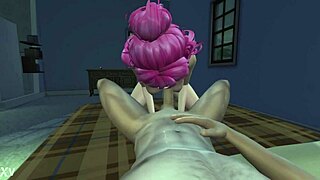 sims 4 pov threesome pink girl SUCKS and RIDES hard