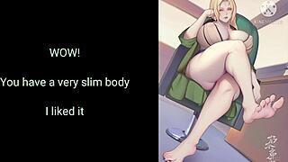 tsunade joi has you stroking to her anal femdom sissification in naruto hentai