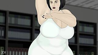 bbw office worker spreads fat legs dress upskirt tit tease