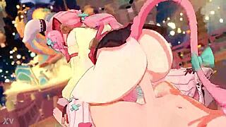 varesa's beautiful big ass bounces wildly in pov cowgirl hentai riding