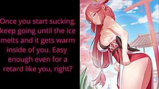 yae miko commands assplay joi with femdom humiliation 😈🍑