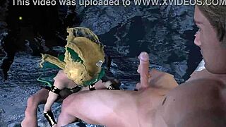 Princess Link GETS STANDING FUCKED by fat futanari cock!