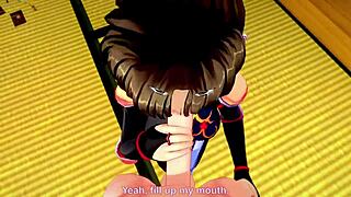 Sango in ninja costume blows huge oppai tits fantasy Inuyasha 3D full