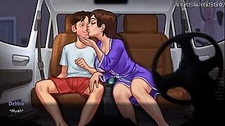 stepmom pulls you in for steamy car kisses, her horny lips begging more in summertime saga 3d hentai