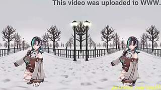 VR180 MMD Chihaya Boldly Dances Sexy 3D Hololive Hentai