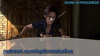 3D Claire Redfield Fucked Hard by Futa Against Table