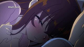 Hot anime girl takes doggystyle pounding creampie after blowjob and pussy lick