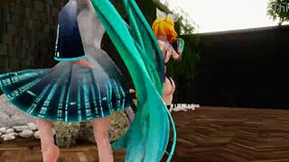 mmd miku and rin stripdance seduces you