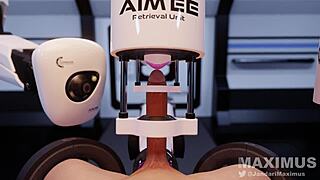 Ai machine milks throbbing cock in smooth animation with realistic sounds