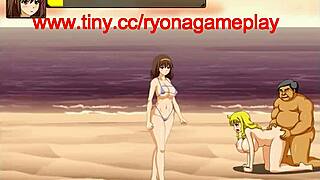 oh man, this pretty bikini girl in bt island game... she's gettin' railed by tons of guys, new gameplay!!