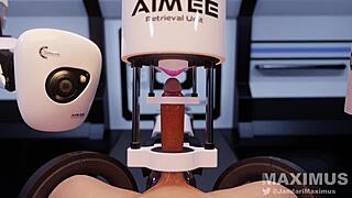 Ai machine milks throbbing cock in smooth animation with realistic sounds