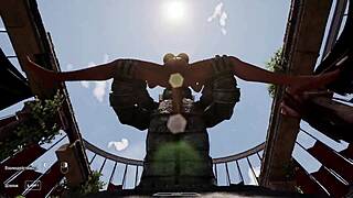 Lara Croft grinds her pussy on his rock hard cock in 3D hentai game animation