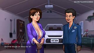 stepmom pulls you in for steamy car kisses, her horny lips begging more in summertime saga 3d hentai