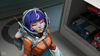 juno from overwatch and azur lane deepthroats my cock like a pro in this 3d hentai blowjob