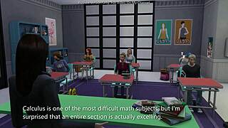 this horny asian math teacher bends over for her student who pounds her ass doggystyle rough then creampies deep in sims 4 3d animation