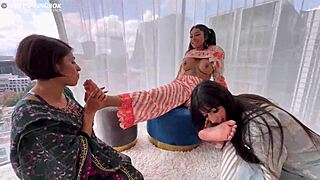 Ever seen 3 desi bhabhis kissing licking wet pussies in wild lesbian orgy party?