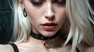 Whoa this ai pov emo blonde goth babe with huge tits gives wild titfuck anal pounding and messy facial cumshot preview
