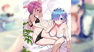 rem from re zero hentai compilation with big tits maid blowjob action
