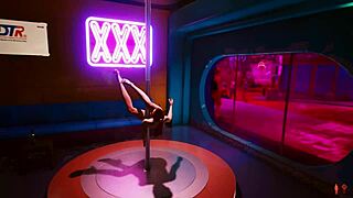 Cyberpunk Beauty Unveils Nude Body in Slow Seductive 3D Striptease Game