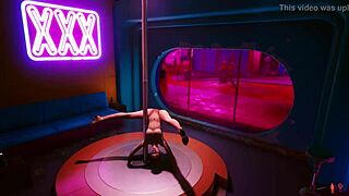 Cyberpunk Beauty Unveils Nude Body in Slow Seductive 3D Striptease Game