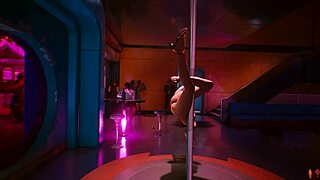 Cyberpunk Beauty Unveils Nude Body in Slow Seductive 3D Striptease Game