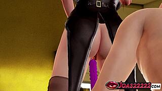 Blonde Holly Bunny Cosplay Dildo Masturbation Leads to Squirt