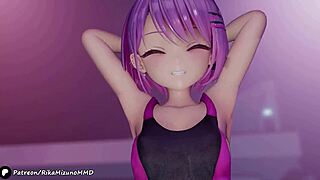 TomoAare And Towa Strip Tease Bikini Dance Group Squirting Uncensored MMD Hentai!