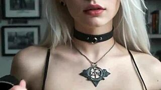 Whoa this ai pov emo blonde goth babe with huge tits gives wild titfuck anal pounding and messy facial cumshot preview