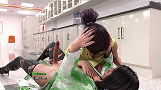 Shemale Jane Pounds Deep into Marianne's Throat in Anime Crossdressing Scene