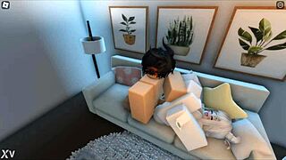 hot asian latina teen stays over roblox friend's house for sneaky sex