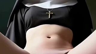 Ai Nun Sucks and Fucks Huge Cock