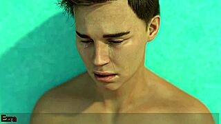 what if stepdaddy's golden shower drenches twink before sloppy hunk blowjob in steamy shower yaoi?