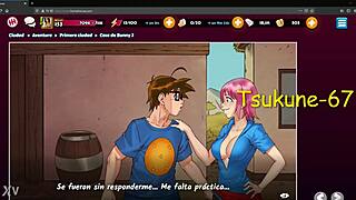 Bunny masturbates wildly in outfit. Hentai heroes watch Casa de Bunny part 2