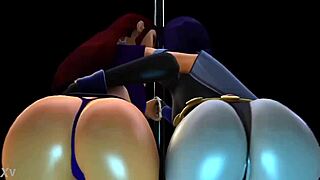 Starfire and Raven Overwhelmed by Big Booty Shake Emotions