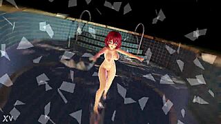 short hair bikini babe dances wild, moaning yeah oh ahhh oh in steamy animation!