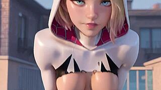 gwen stacy rides miles morales cowgirl style deepthroat blowjob doggystyle fingering in spider-verse 3d porn animation