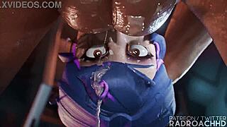 junker queen uhh quiere meterle las bolas hasta el fondo a juno deepthroat moan!