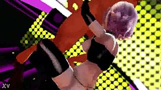 short hair girl nails serious courtship dance in 3d animation