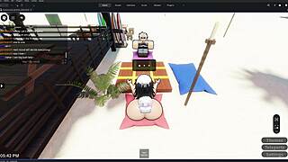 young beach party girl loses bet to stranger and savors his throbbing length roblox style