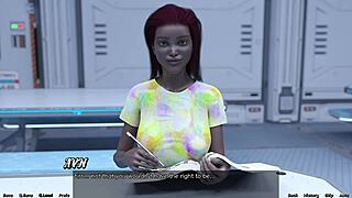 stranded guy takes first steps banging married ebony milf in space