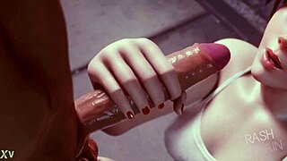 tracer gulps cock deep in raw 3d overwatch blowjob