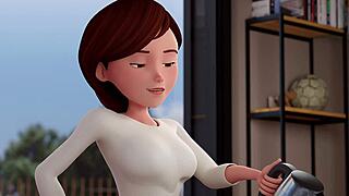 aunt cass takes deep anal creampie in 3d milf parody animation